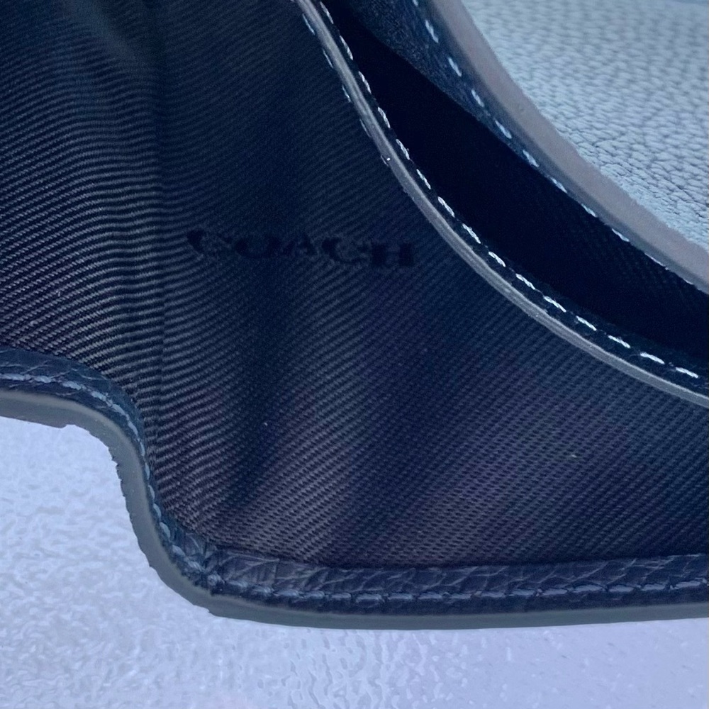 COACH 3-In-1 Midnight Navy/Deep Blue Bifold Billfold Wallet - Picture 6 of 6